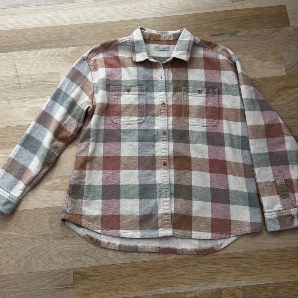 Outerknown Neutral Plaid Button-Up Shirt - Cream, Rust & Sage